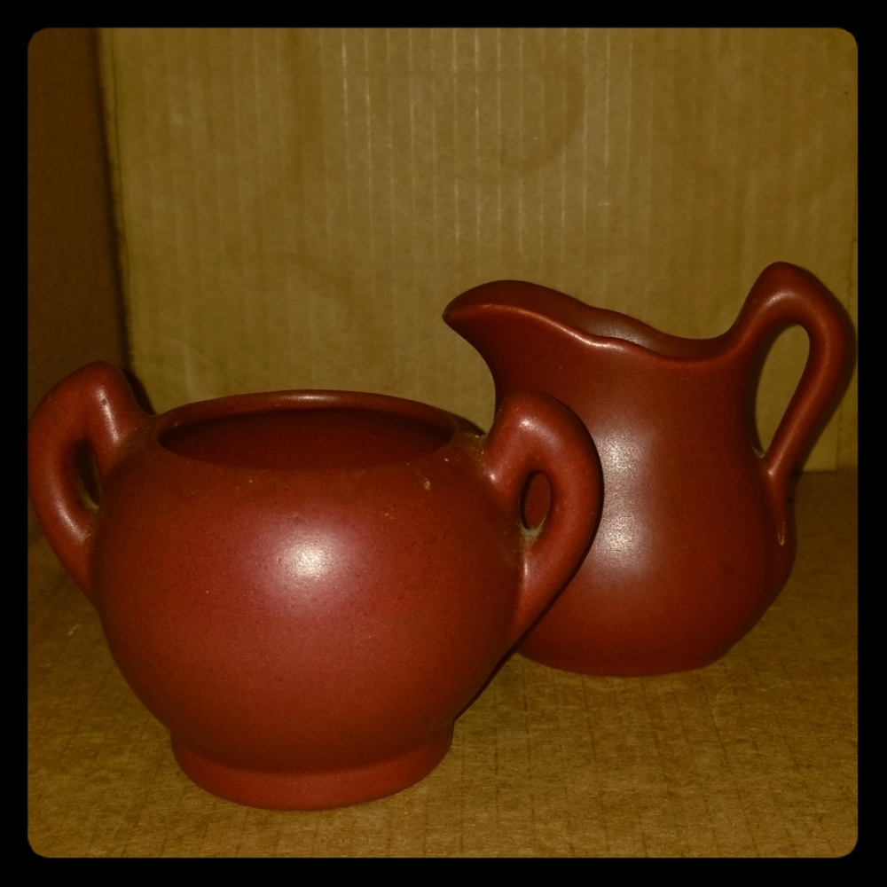 Vintage Creamer & Sugar  Arts & Crafts Style '40s